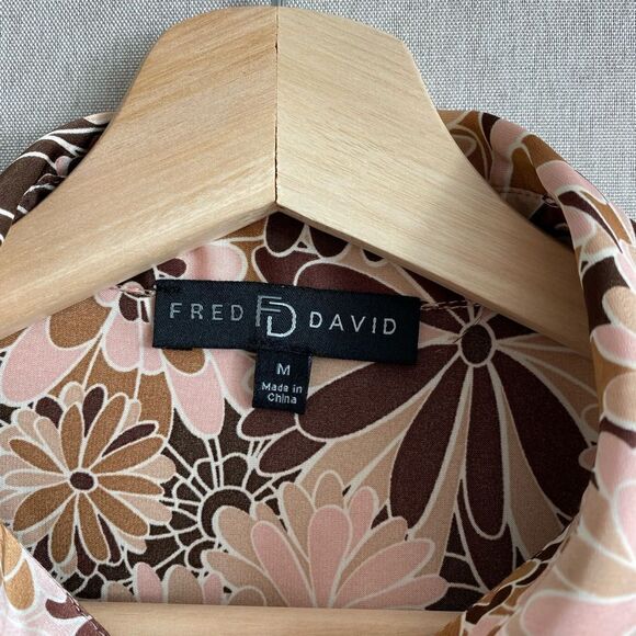 70s inspired floral satin button down - Picture 5 of 5